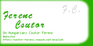ferenc csutor business card